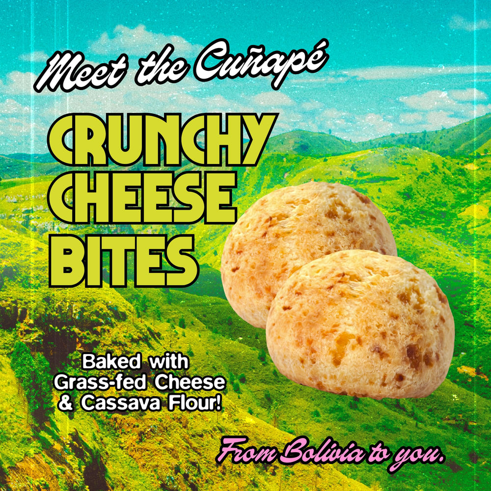 Cassavida Crunchy Cheese Bites grass-fed cheese detail highlights premium flavor.