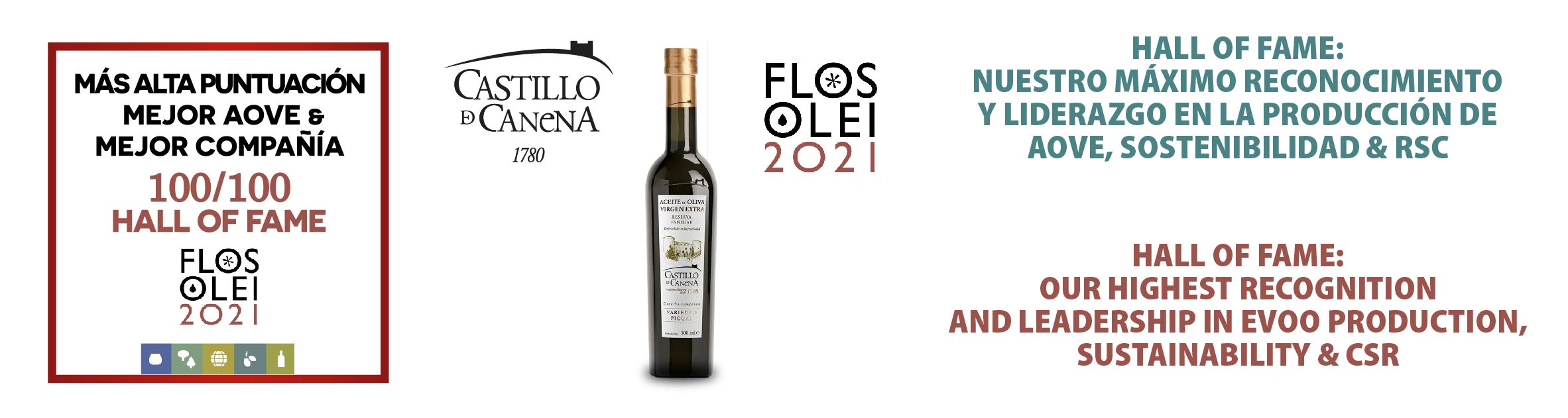 Castillo de Canena Picual olive oil glass jar with premium packaging.