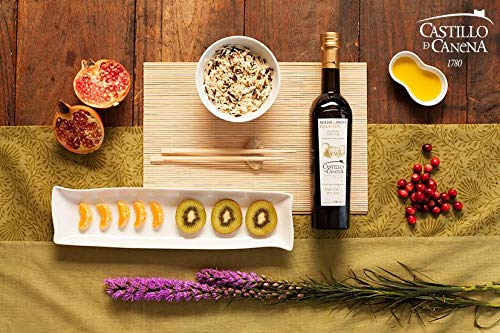 Castillo de Canena Picual olive oil label emphasizes heritage and quality.