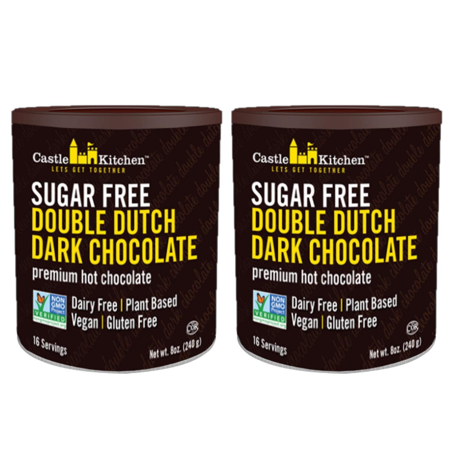 Castle Kitchen Sugar Free Dark Chocolate pack front showcasing keto-friendly indulgence.