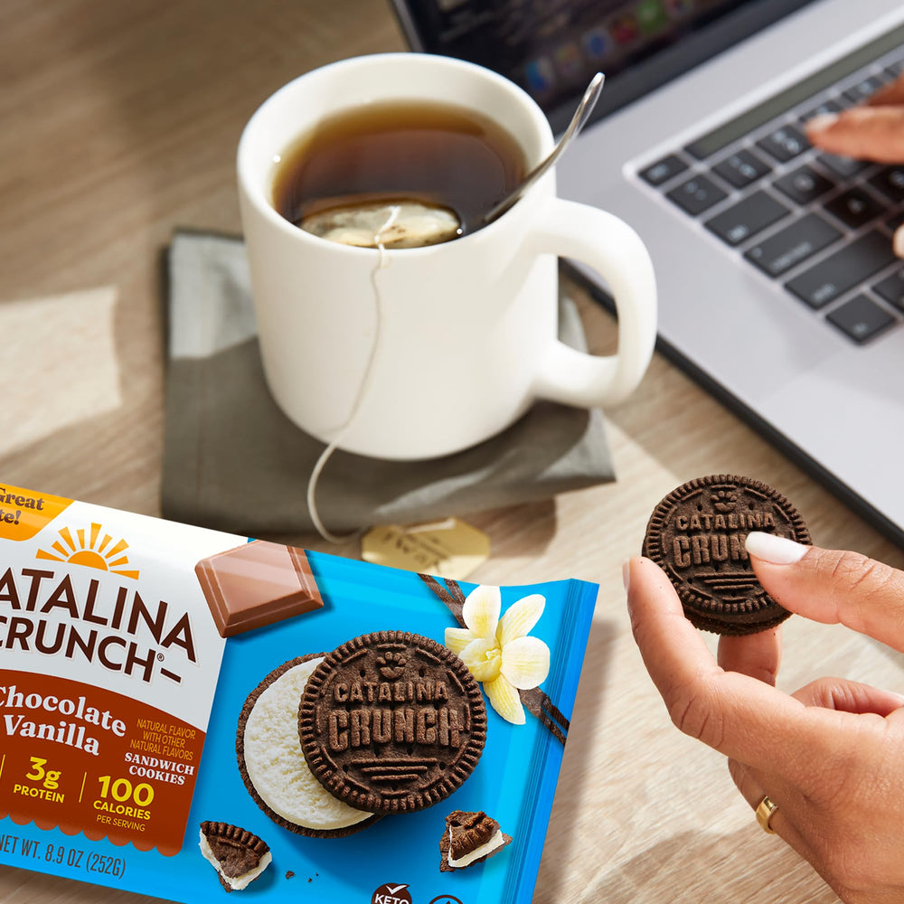 8.9 oz, 21-count Catalina Crunch package on store shelf.