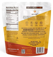 A bowl of Catalina Crunch Cinnamon Toast cereal, gluten-free and sugar-free.