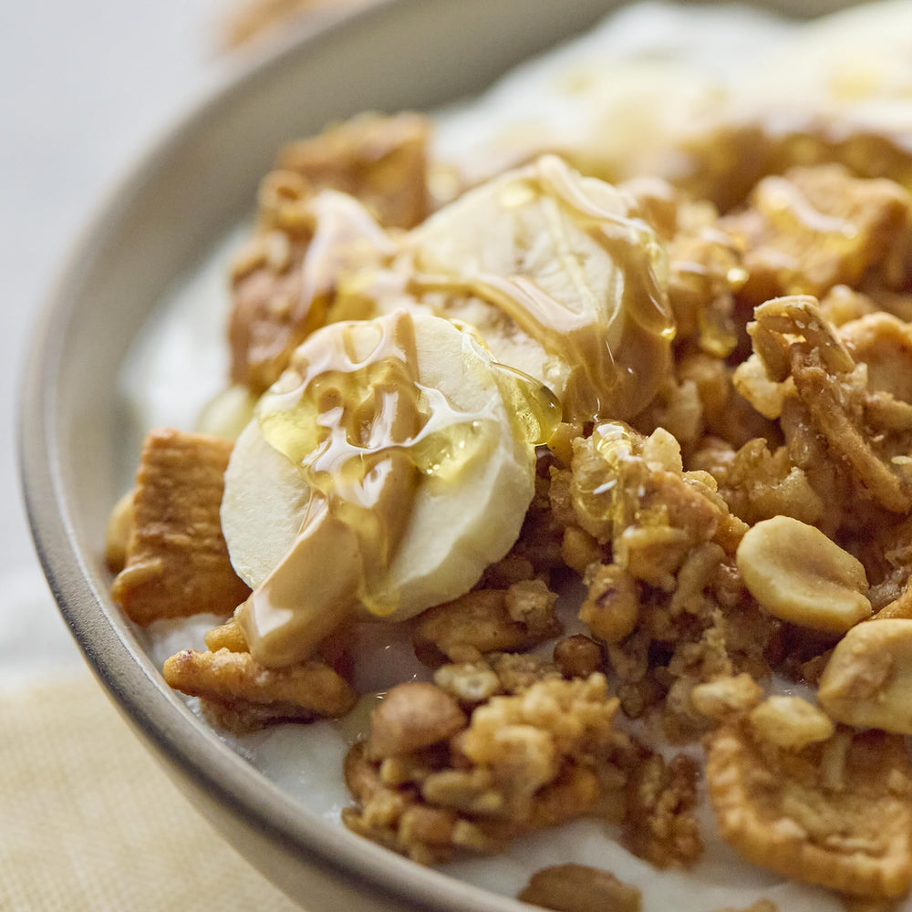 Packaging highlights gluten-free and keto-friendly attributes of Catalina Crunch.