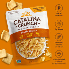 Catalina Crunch gluten-free sugar-free label on packaging