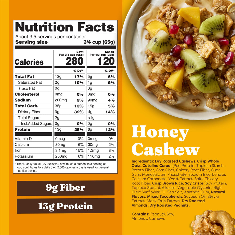 Catalina Crunch granola bowl with yogurt illustrating a fiber-rich morning meal