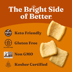 Ingredient close-up showing stevia and monk fruit sweeteners in Catalina Crunch