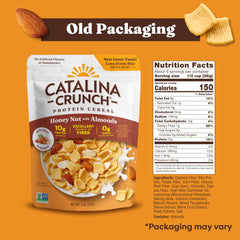 Catalina Crunch protein cereal being poured for a high-protein breakfast.