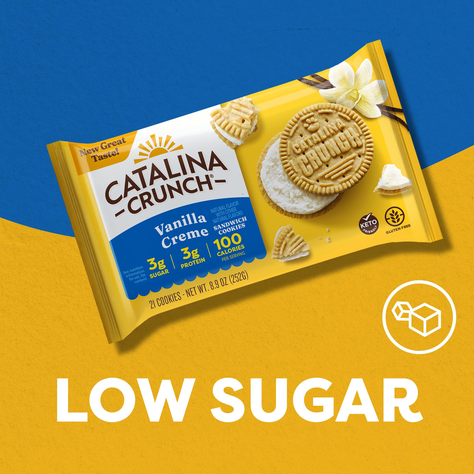 On-the-go Catalina Crunch Vanilla Creme cookies for quick energy