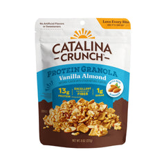 Catalina Crunch Protein Granola Vanilla Almond bag showing 13g protein per serving for breakfast