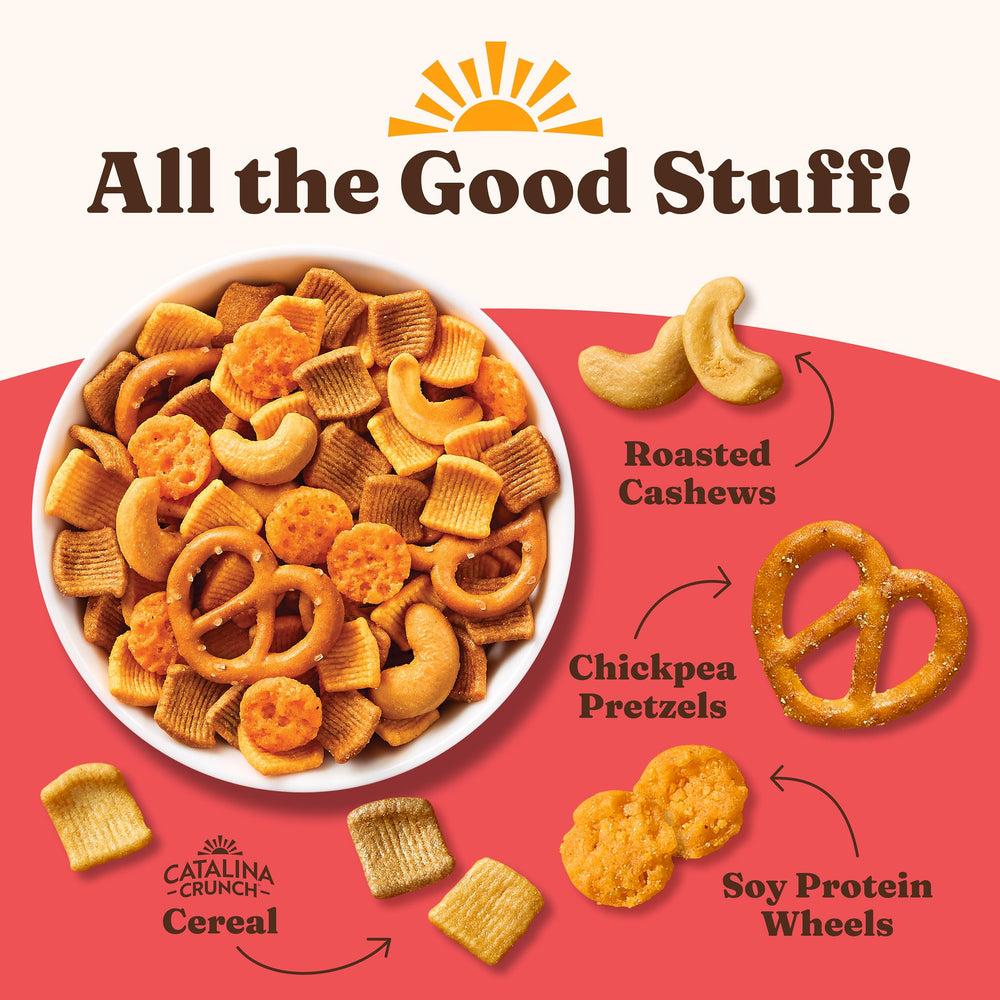 Catalina Crunch closeup highlights fiery pepper flavor and colorful mix