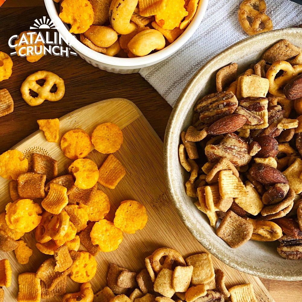 Catalina Crunch resealable bags on-the-go convenient for travel or office sharing.