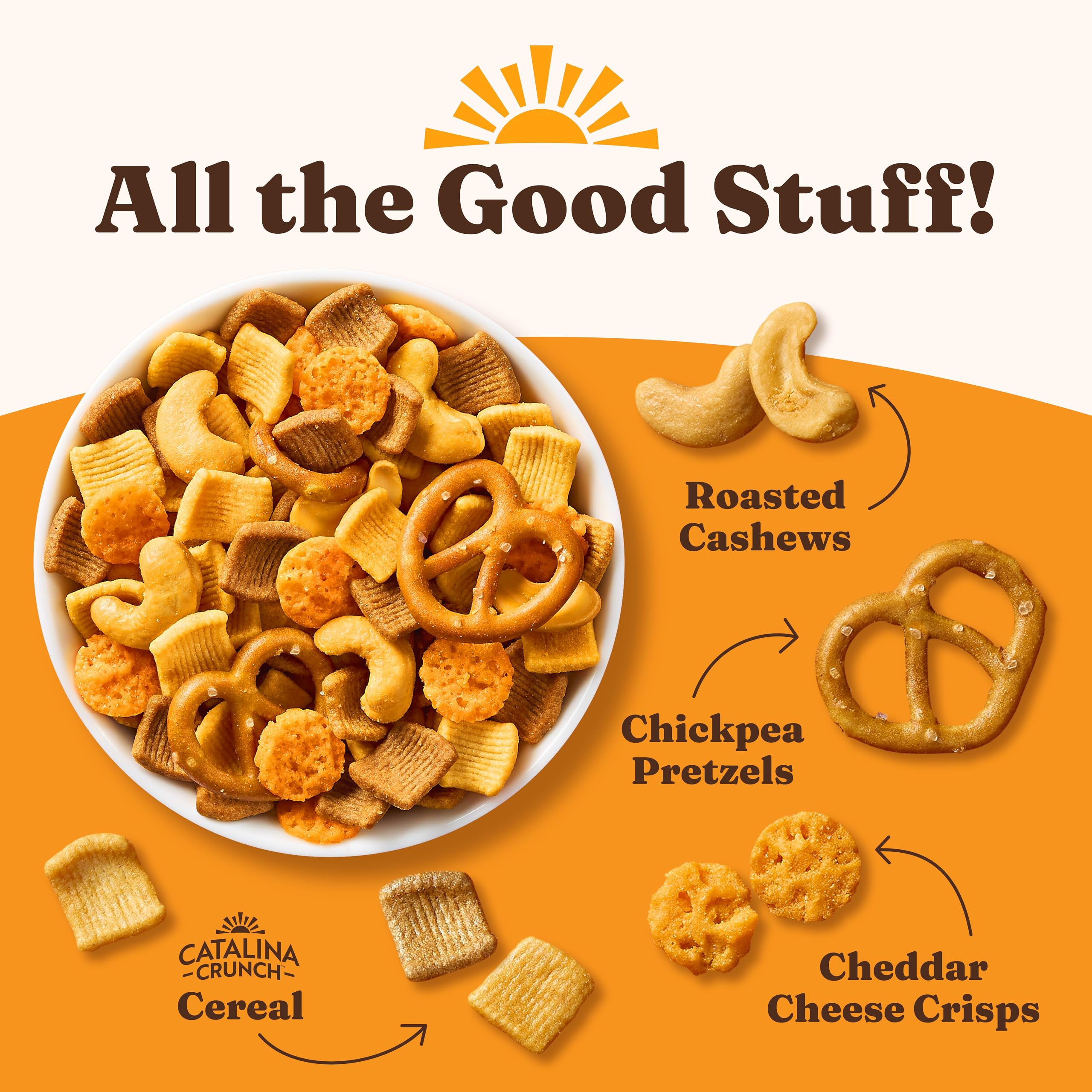 Catalina Crunch Snack Mix in a serving bowl ready to share