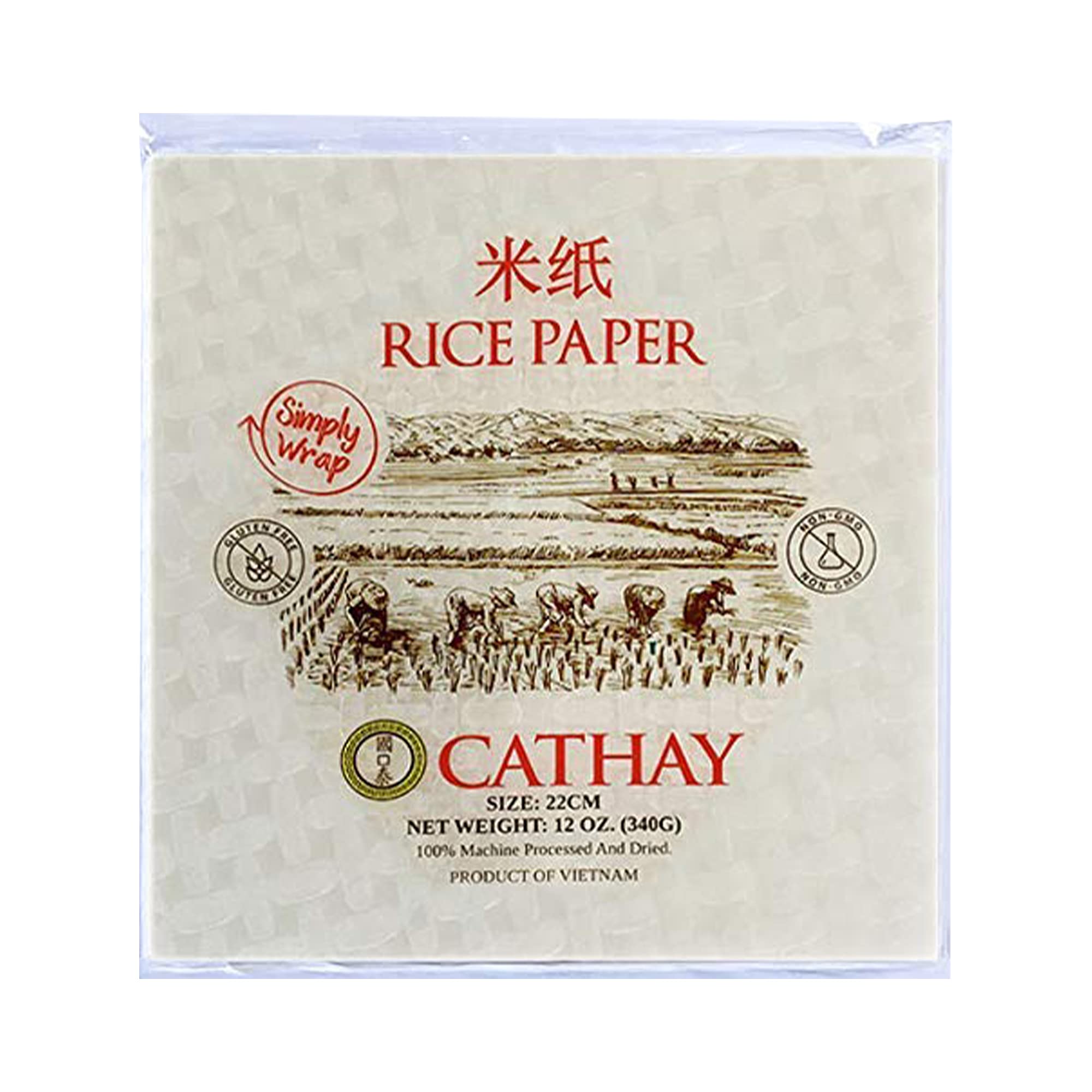Cathay fresh spring roll wrappers 30 sheets, ideal base for quick, fresh rolls.