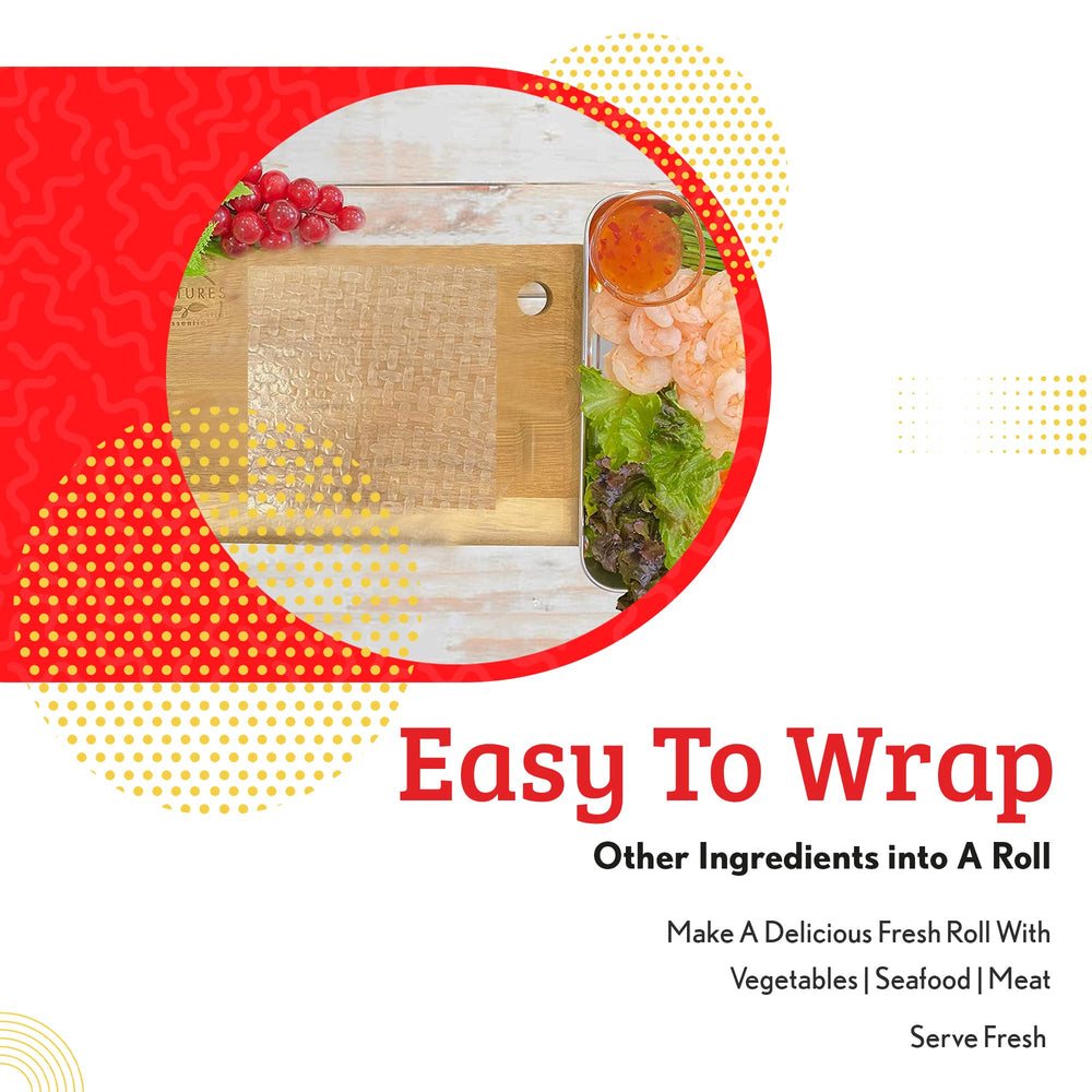 Cathay veggie wrap ready, crisp vegetables wrapped in translucent rice paper.
