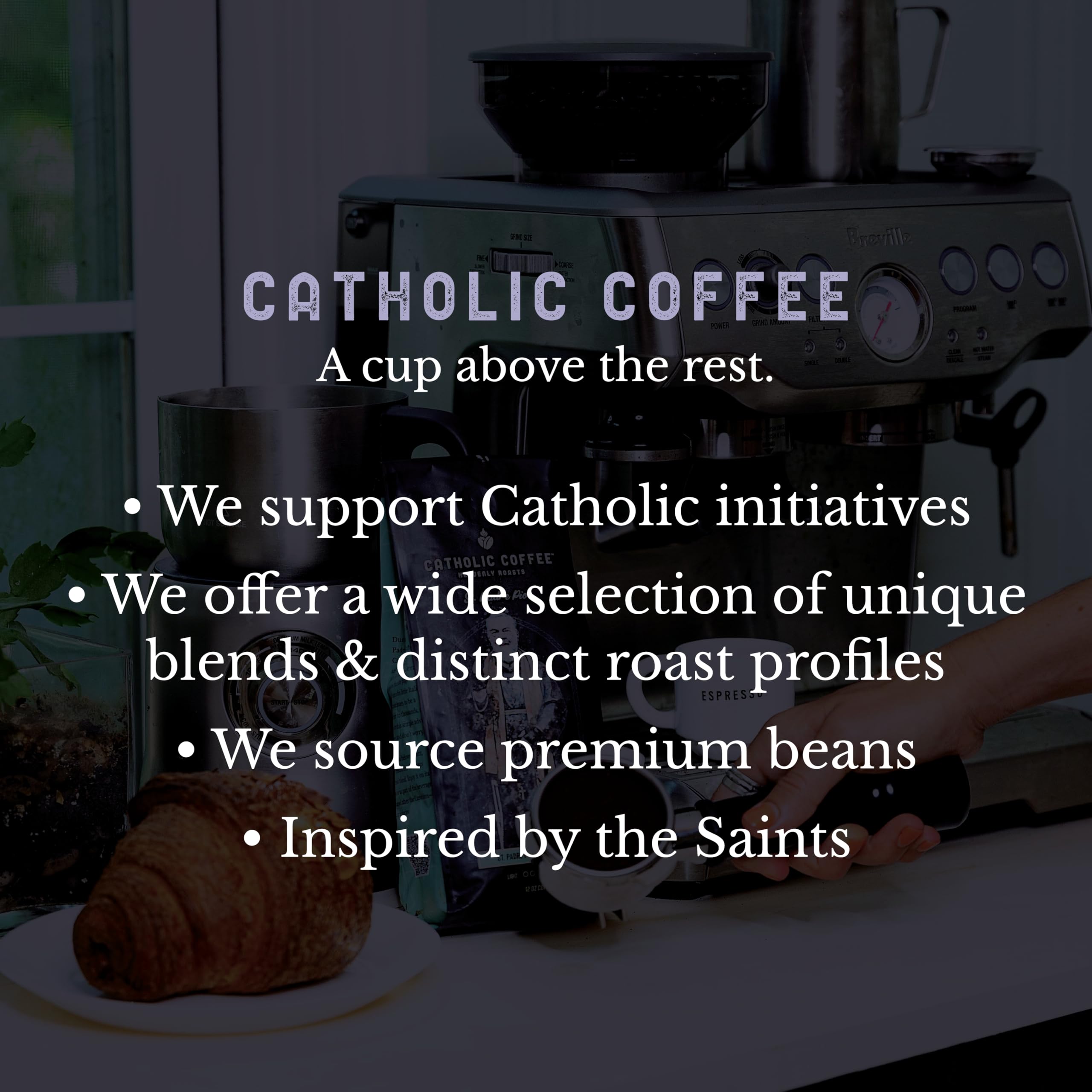 Catholic Coffee St. Patrick French press ready for a smooth brew.