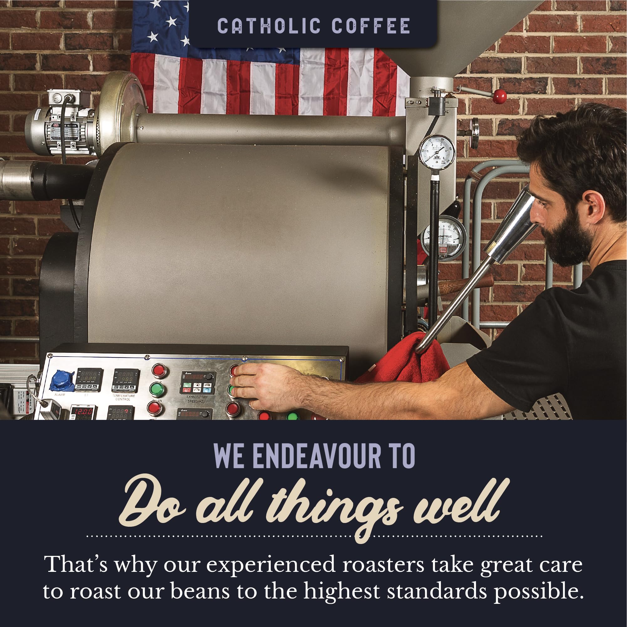Catholic Coffee St. Patrick packaging close-up with premium gift appeal.