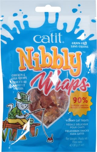 Catit Nibbly Wraps high-meat bite with real chicken and fish