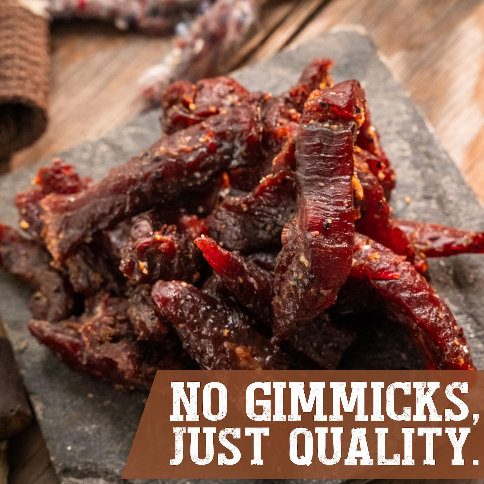 Cattleman’s Cut clear packaging shows chunky beef pieces.