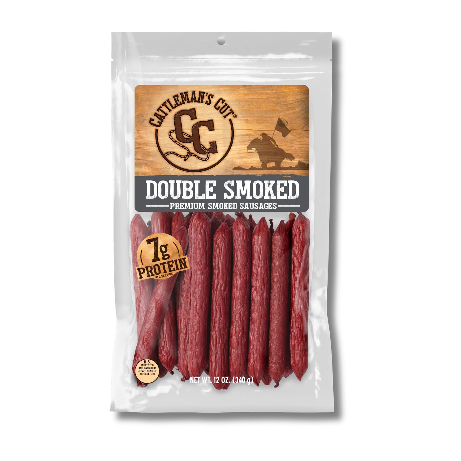 Cattleman's Cut double smoked sausages pack front for bold flavor on the go