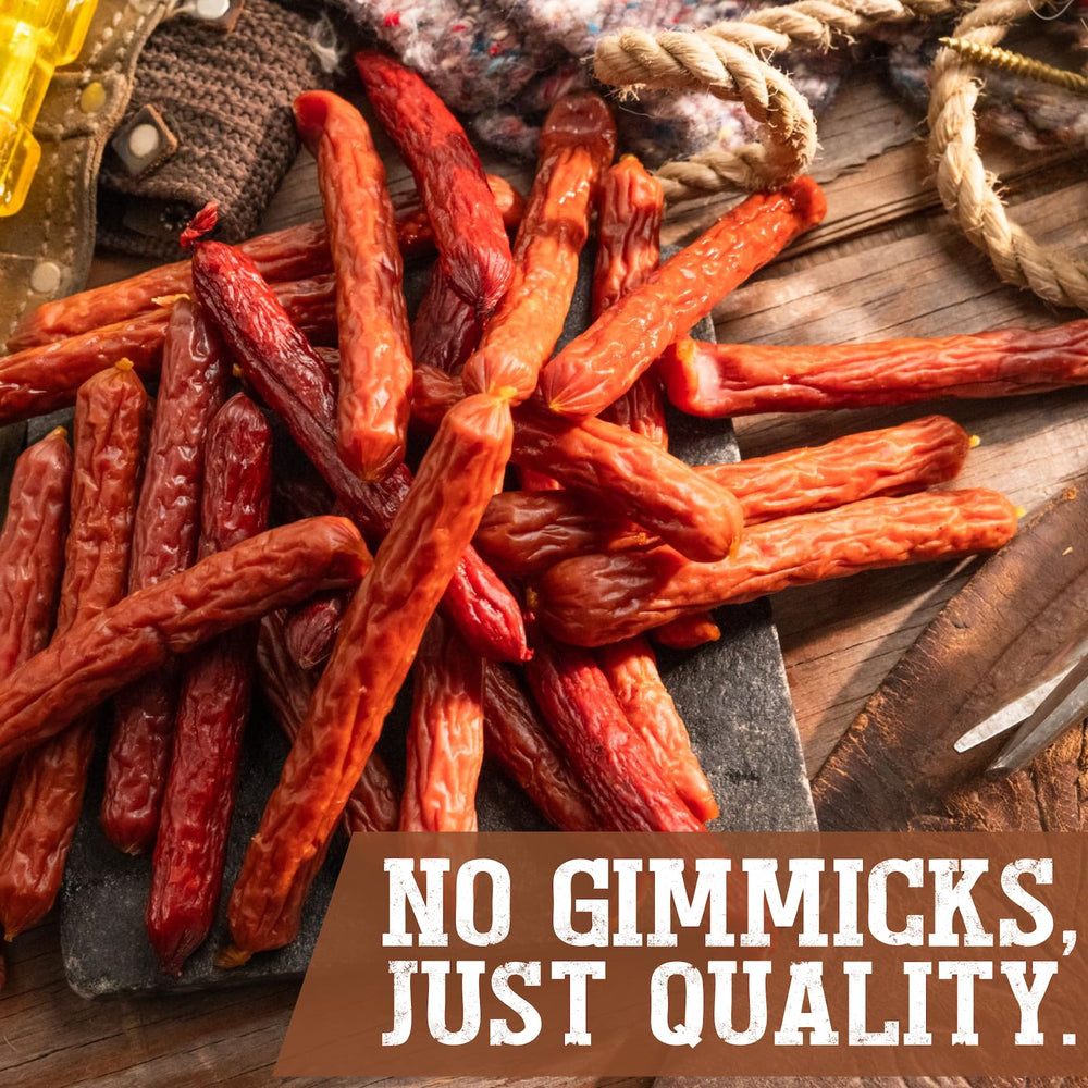 Smokehouse aroma visible on Cattleman's Cut sausages for depth of flavor