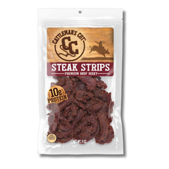 Cattleman’s Cut texas-style flank jerky pack with clear bag for on-the-go protein.