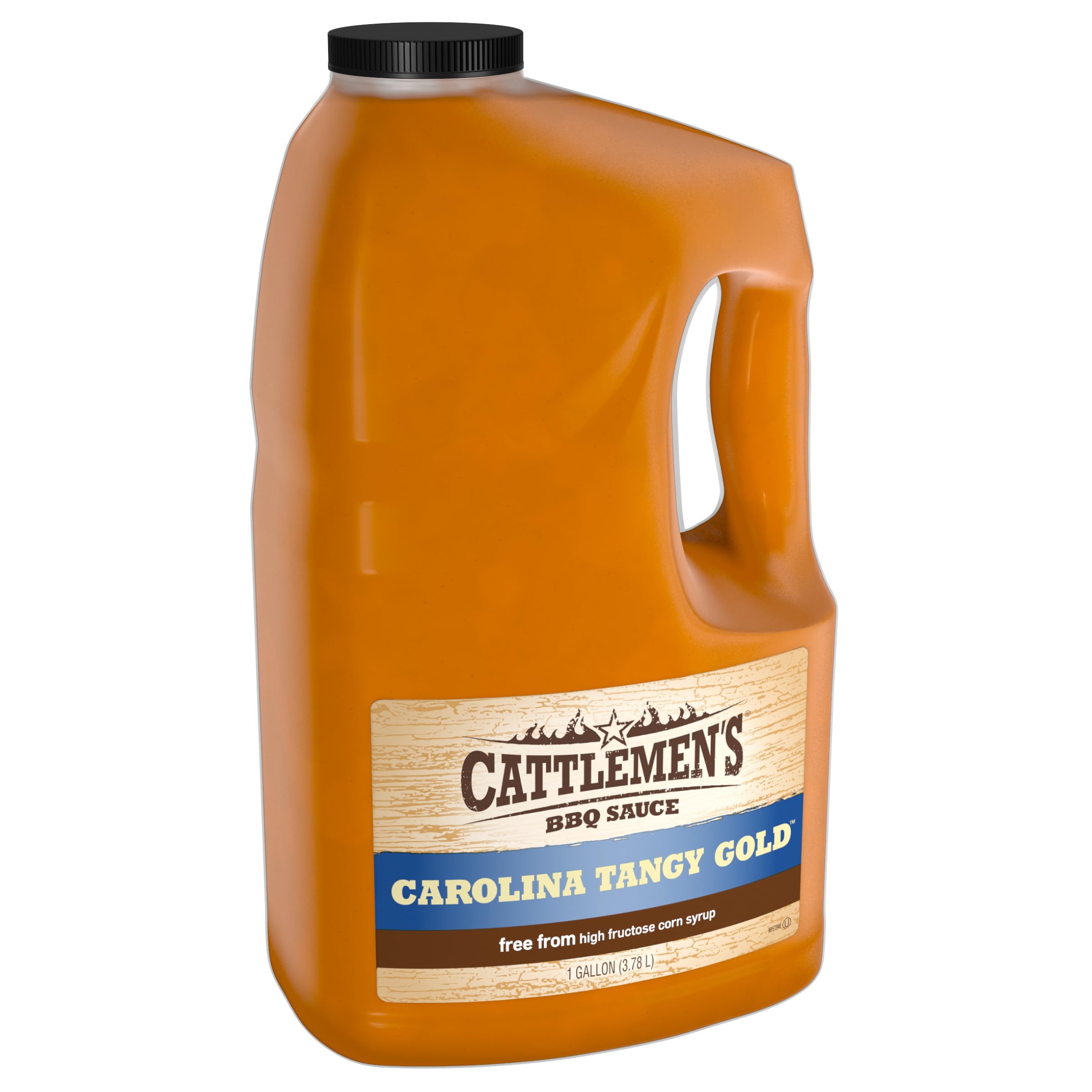 Cattlemen’s Carolina Tangy Gold label highlights premium ingredients and no HFCS.