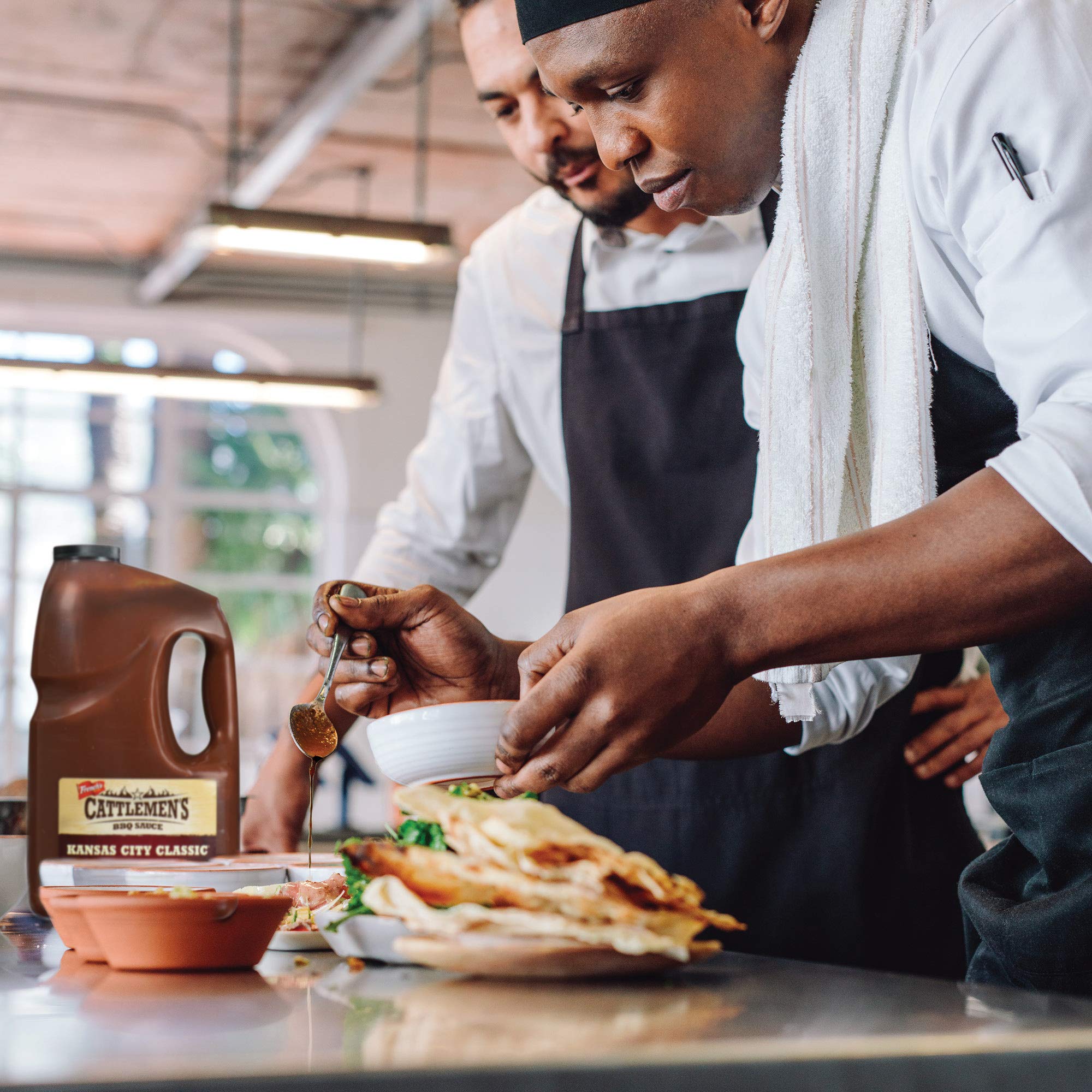 Cattlemen's Kansas City Classic BBQ Sauce with pulled pork for deep flavor and glaze.
