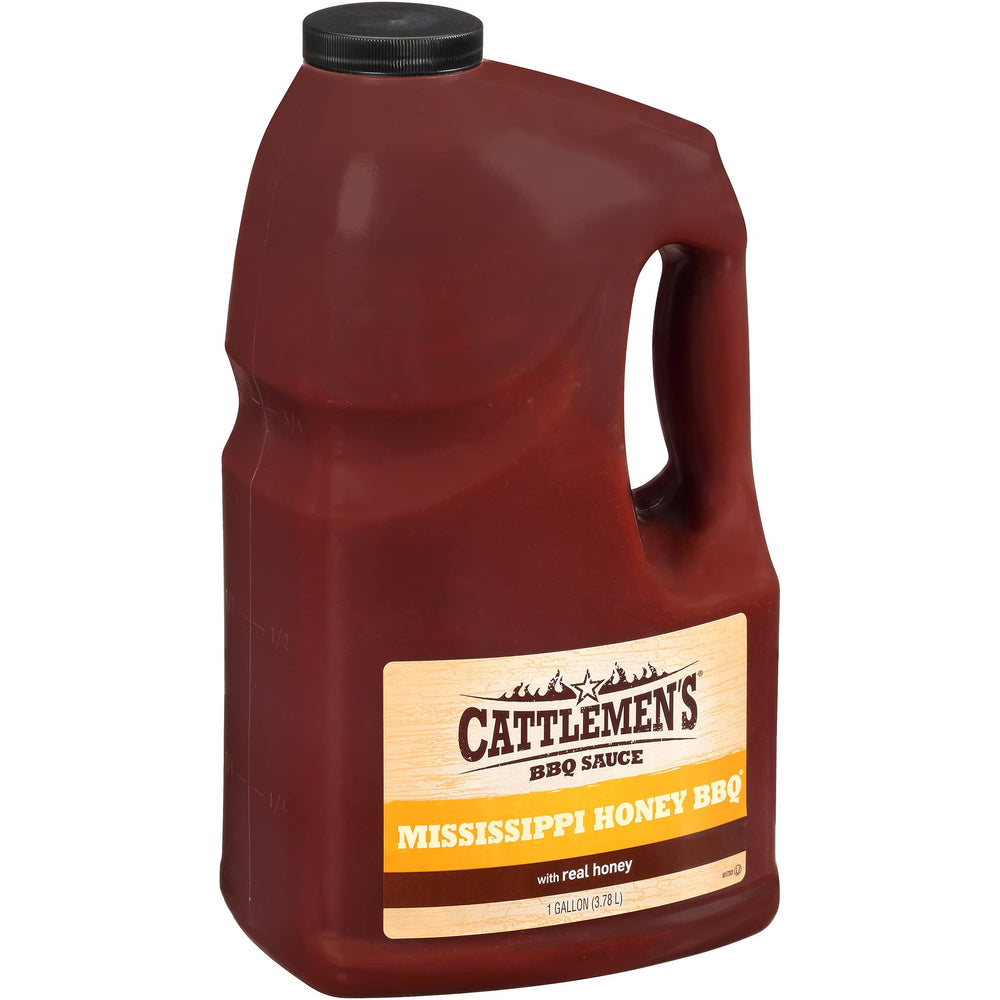 Cattlemen's Mississippi Honey BBQ Sauce 1gal bottle front view for bulk kitchen use.