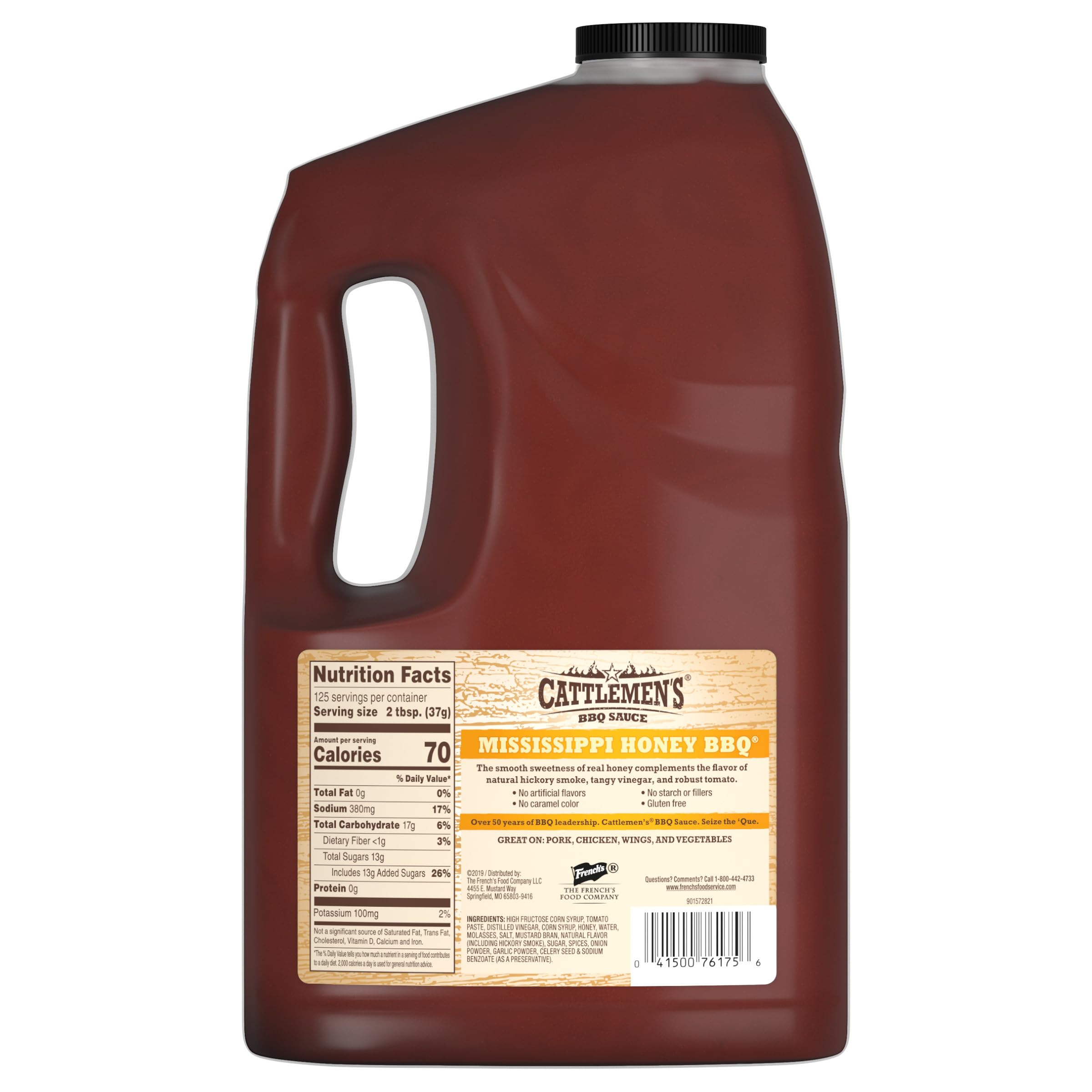 Cattlemen's Mississippi Honey BBQ Sauce pour demonstrates easy glaze for meats.