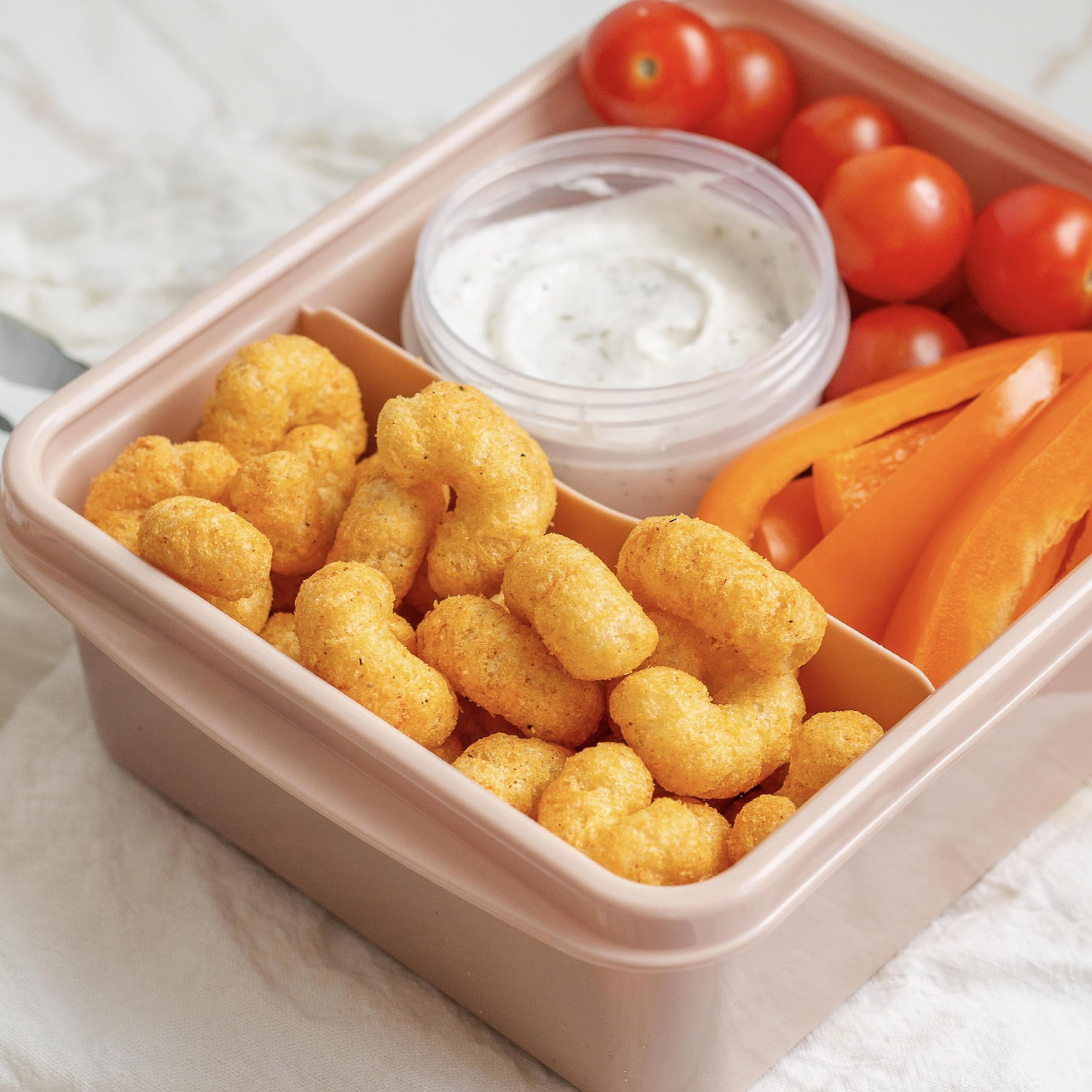CauliPuffs Honey BBQ packaging back — clear ingredient cues and serving ideas.