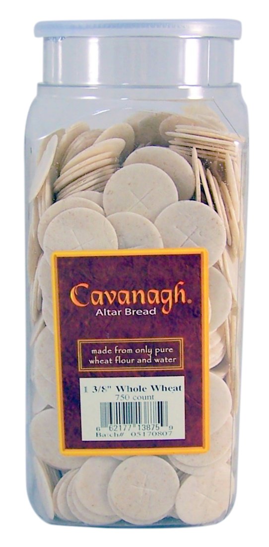 Cavanagh altar bread slices showing whole wheat texture for ceremonial use.