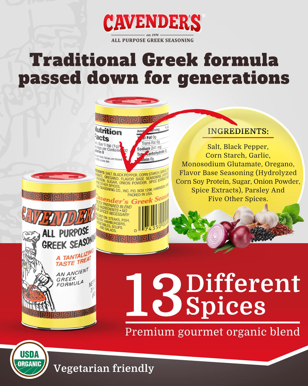 Cavender's Greek Seasoning on meat slices, boosting flavor with oregano and garlic.