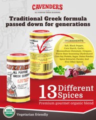 Cavender's Greek Seasoning on meat slices, boosting flavor with oregano and garlic.