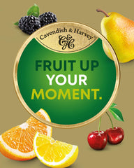 Cavendish & Harvey close-up shows assorted fruit drops for visual appeal.