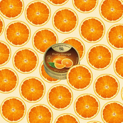 Gold tin keeps Cavendish & Harvey Fruity Orange Drops fresh and ready to share.