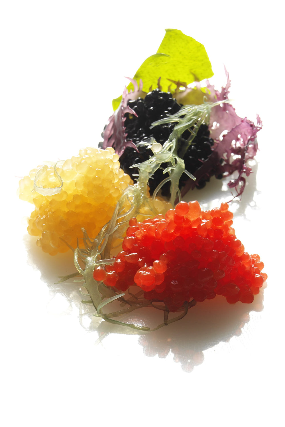 Caviart vegan caviar in Denmark-made packaging highlights sustainable production.