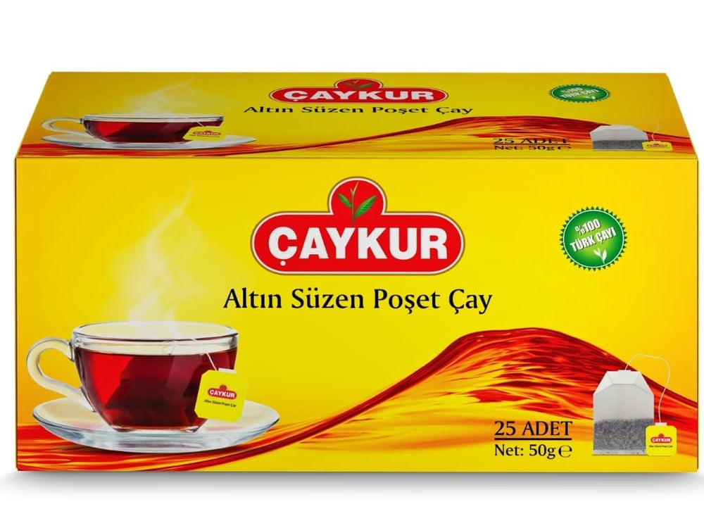 ÇAYKUR Altın Süzen tea bags packaging front for quick single-cup brewing.