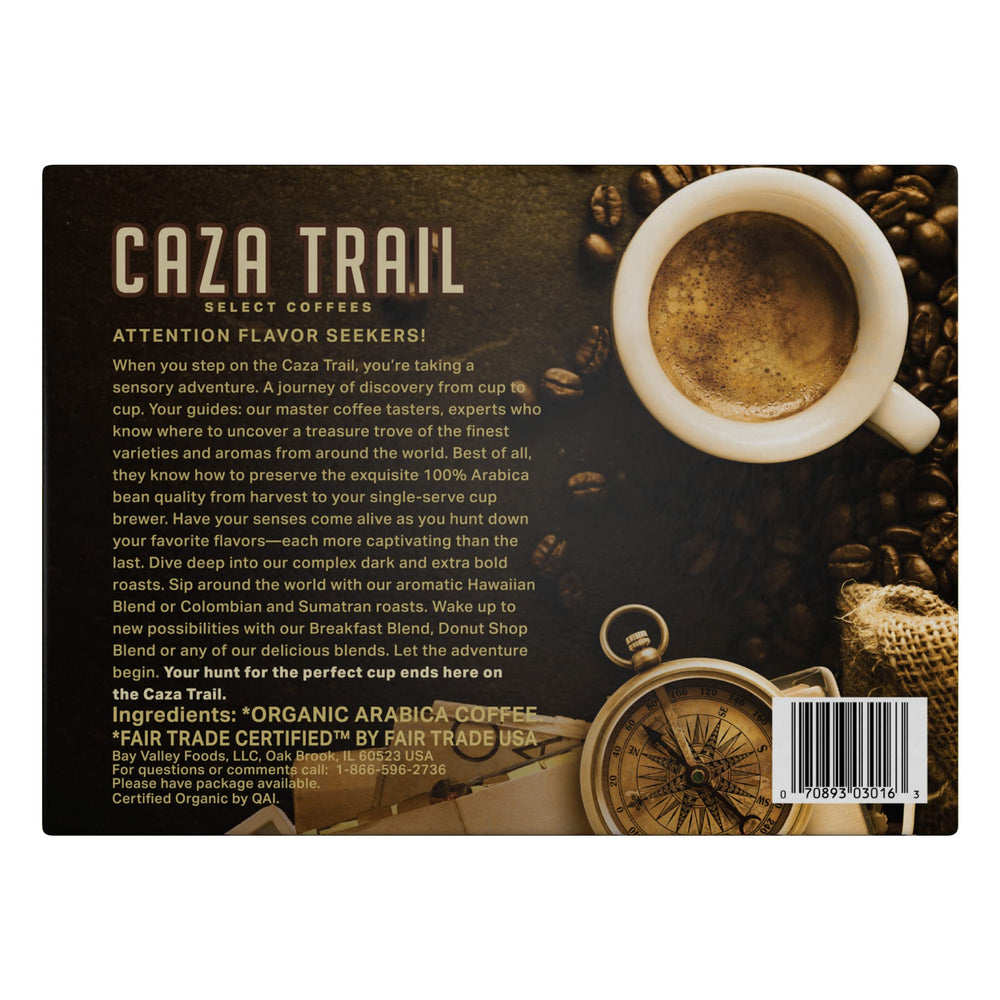 Caza Trail brewed coffee in a mug showing rich color and aroma