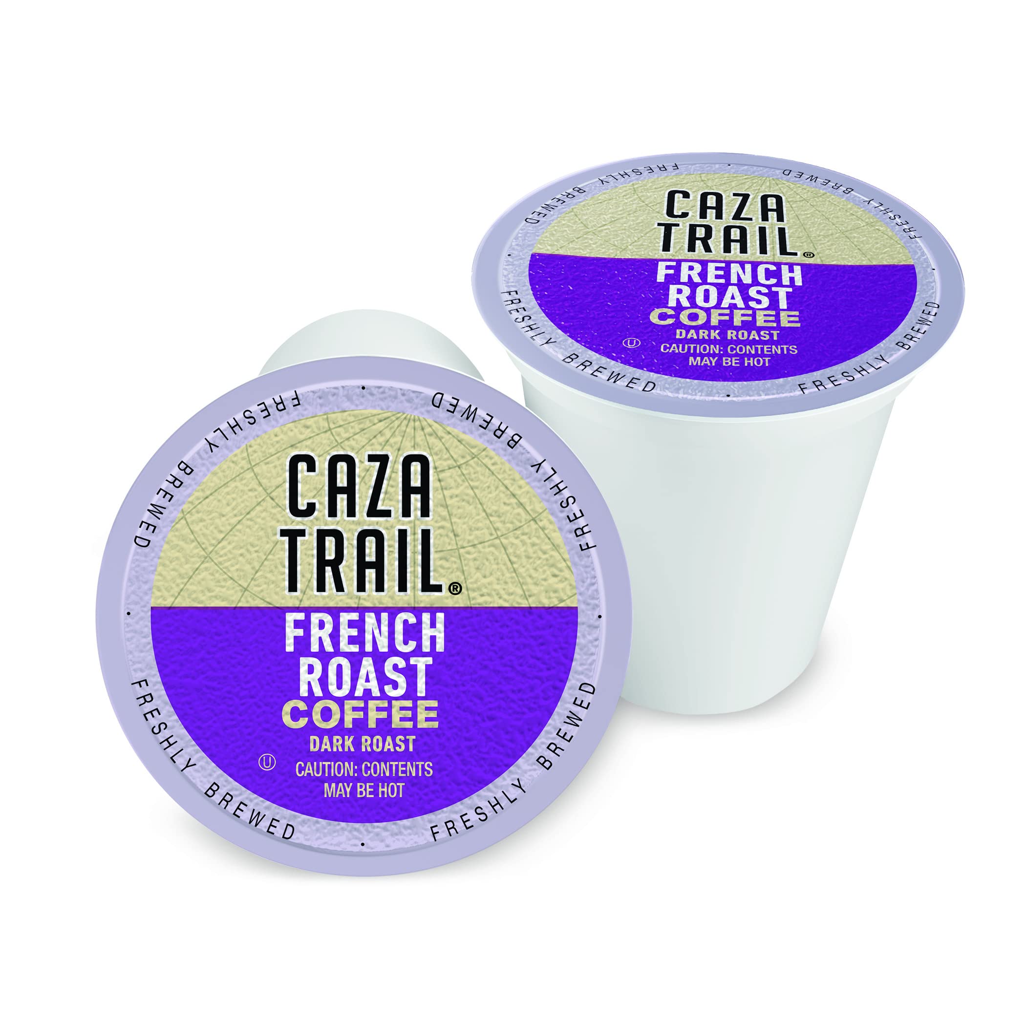 Caza Trail French Roast brew in cup, rich and smoky for a satisfying caffeine lift.