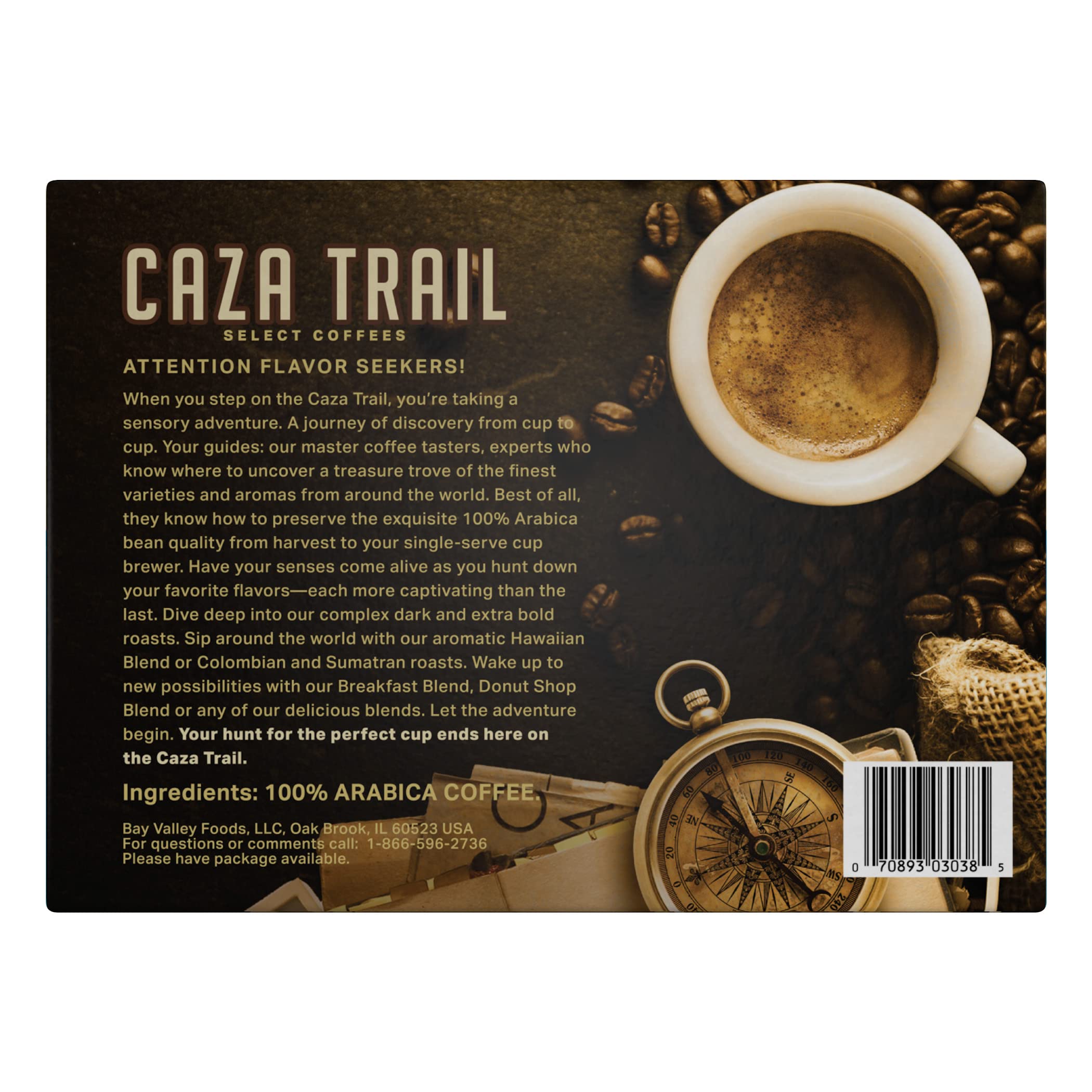 Steaming cup of Caza Trail Kona Blend to showcase inviting aroma and easy brew.