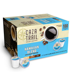 Caza Trail Kona Blend single-serve cups packaging for quick, flavorful mornings.