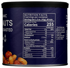 CB's Nuts Organic Kettle Roasted Sea Salt Peanuts close-up bowl for quick snacking