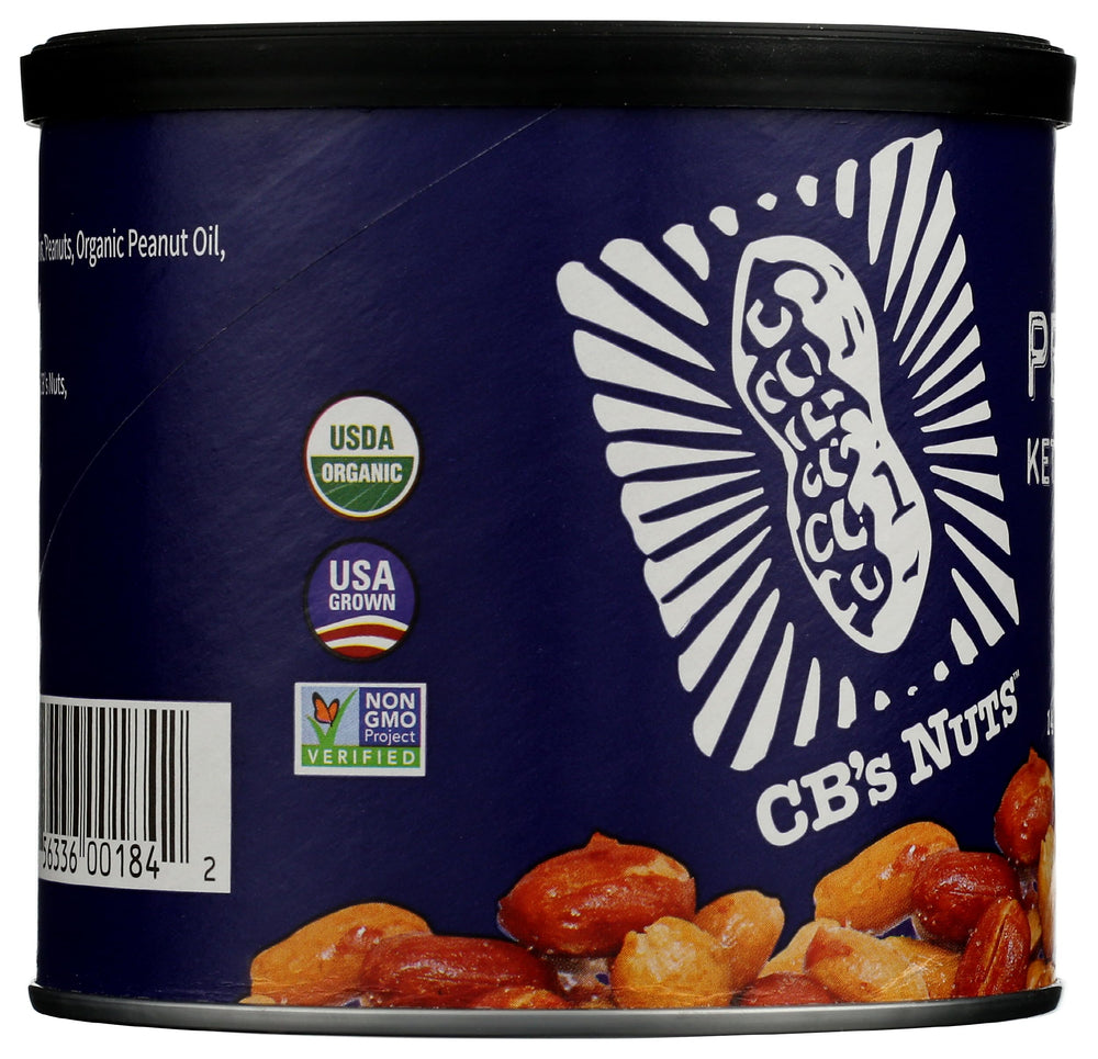 CB's Nuts Organic Kettle Roasted Sea Salt Peanuts in-hand for on-the-go energy