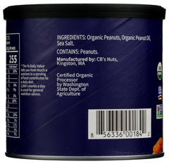 CB's Nuts Organic Kettle Roasted Sea Salt Peanuts label highlighting organic quality