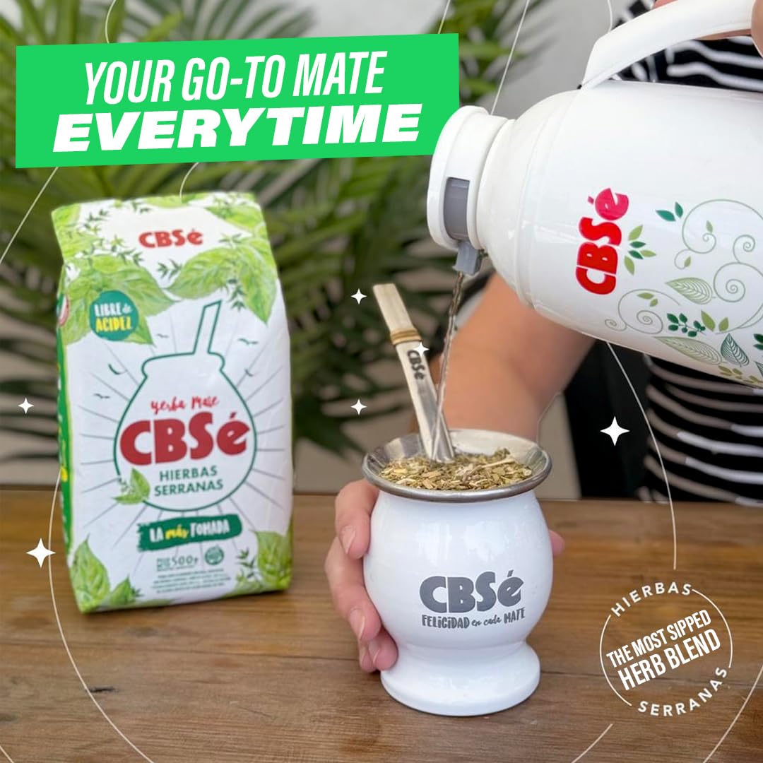 CBSé Yerba Mate Hierbas Serranas field imagery evokes authentic Argentinian sourcing.