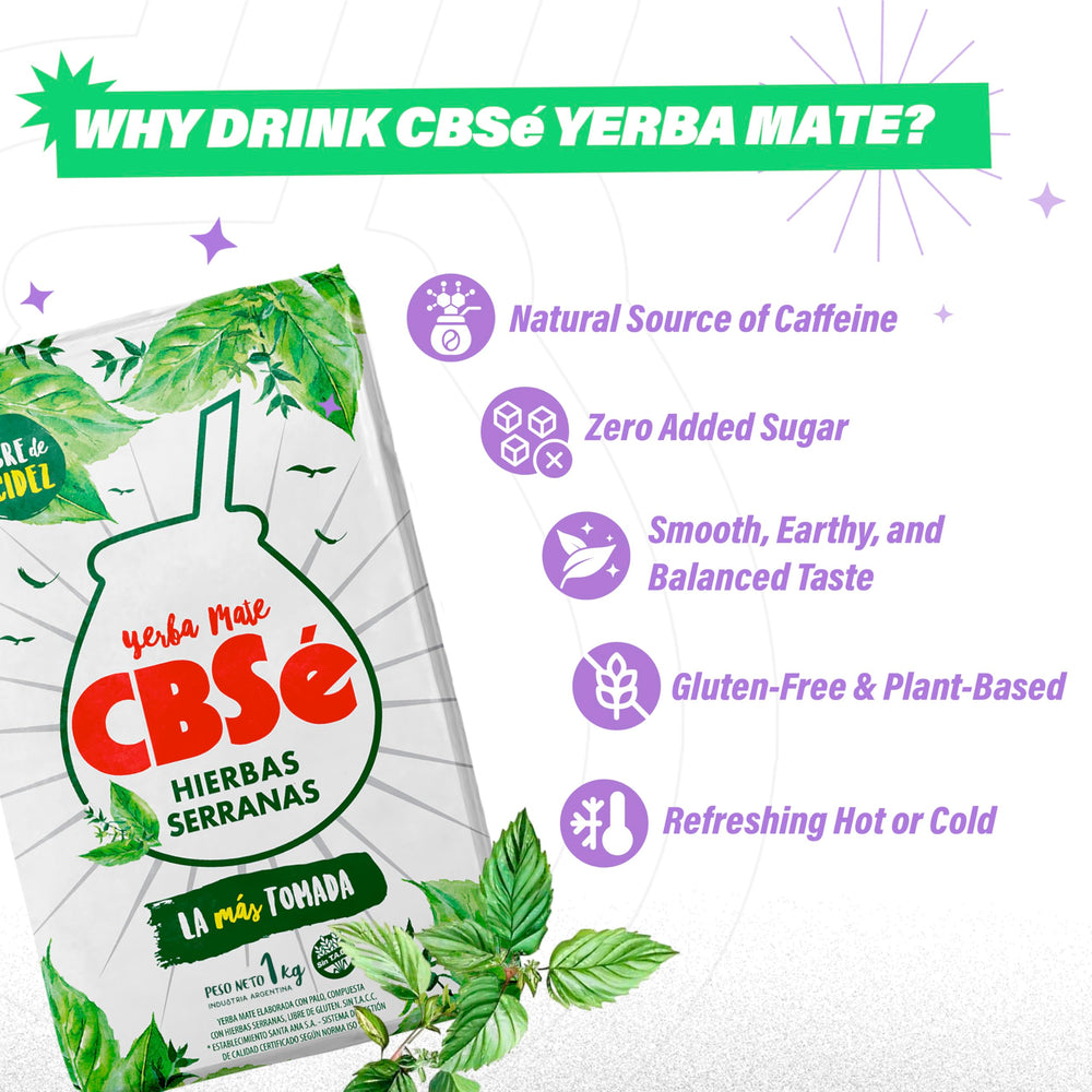 CBSé Mountain Herbs loose leaf mate blend closeup, showing mint and lemon verbena richness
