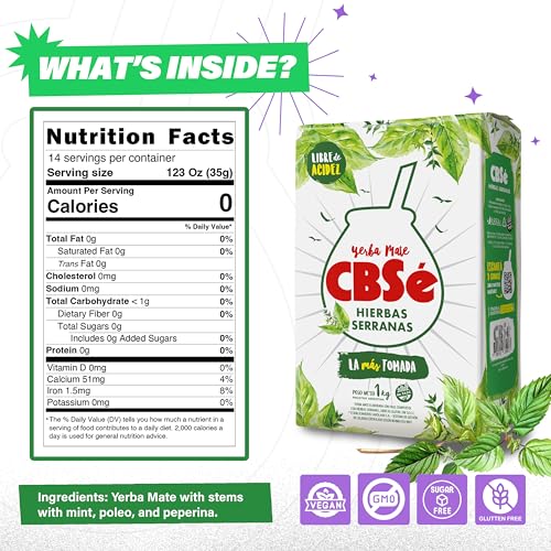 CBSé Mountain Herbs loose leaf mate display, ideal for bulk purchase and fresh aroma