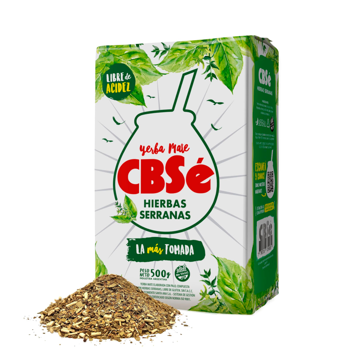 CBSé Yerba Mate Hierbas Serranas 500g pack for authentic home brewing experience.