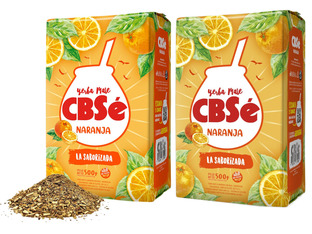 CBSé Yerba Mate Orange loose-leaf bag close-up for bold morning energy.