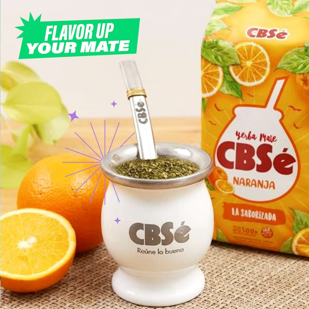 CBSé Yerba Mate Orange steeping cup suggests a mellow afternoon ritual.
